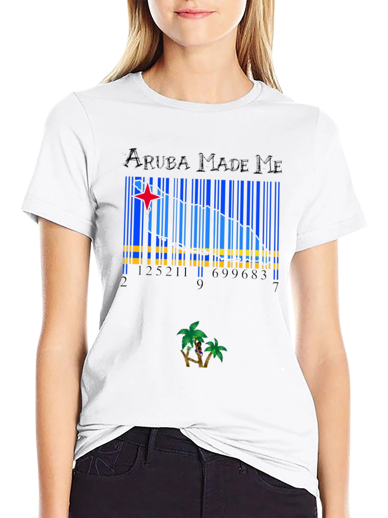 Aruba Made Me T-Shirt - Island Barcode Design