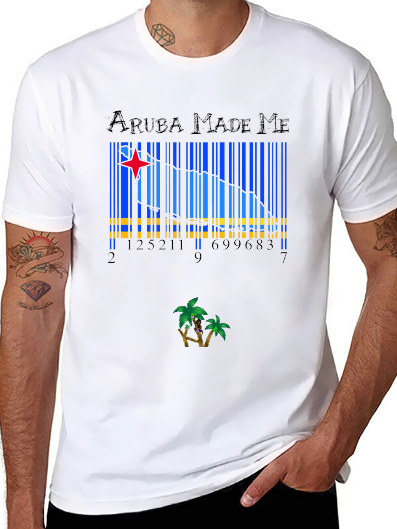 Aruba Made Me T-Shirt - Island Barcode Design