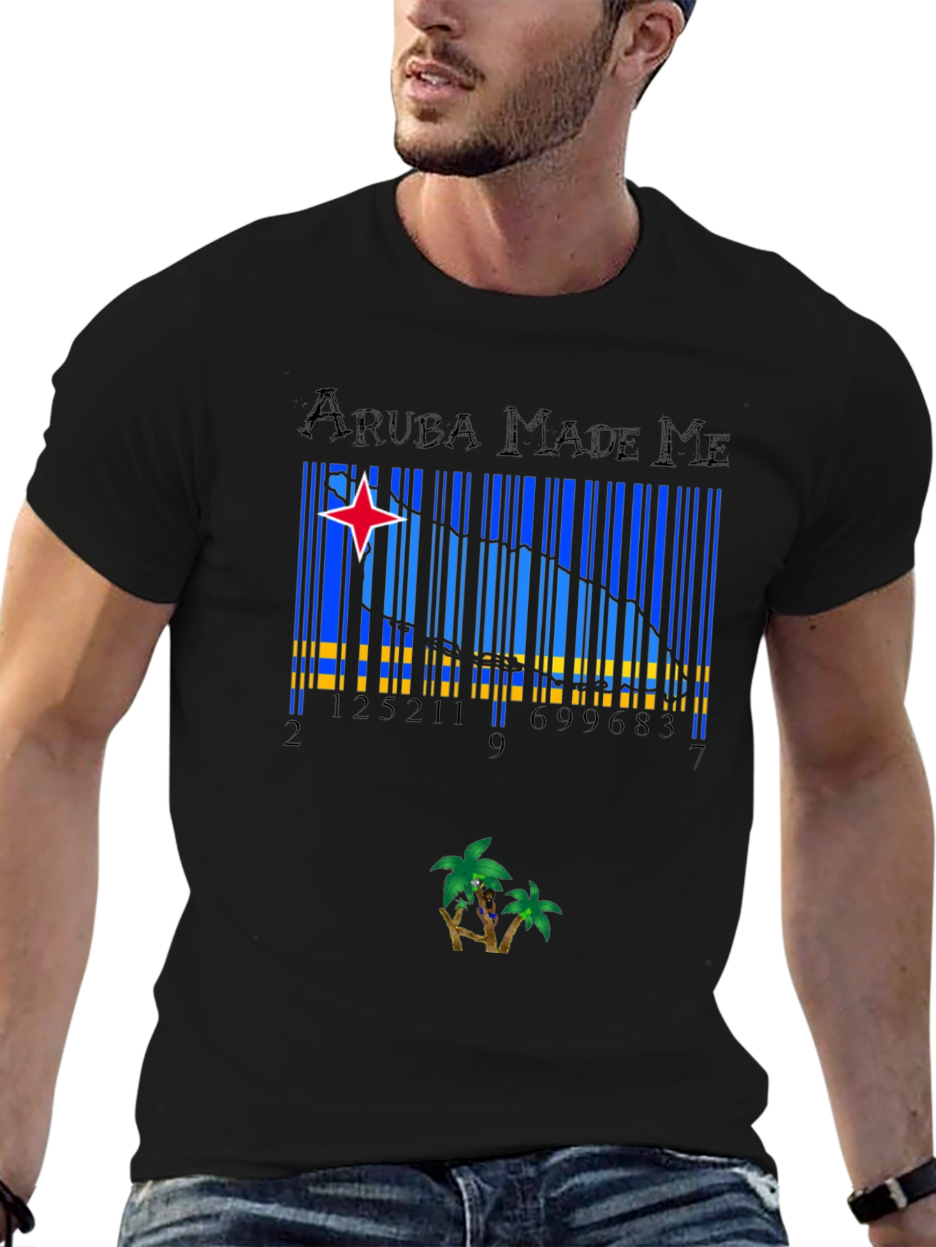 Aruba Made Me T-Shirt - Island Barcode Design