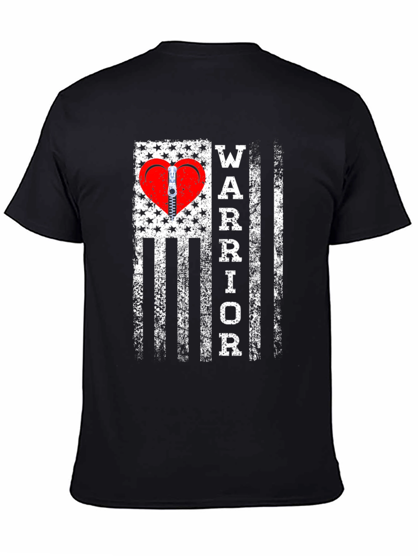 Warrior Heart Zipper T-Shirt - Mens