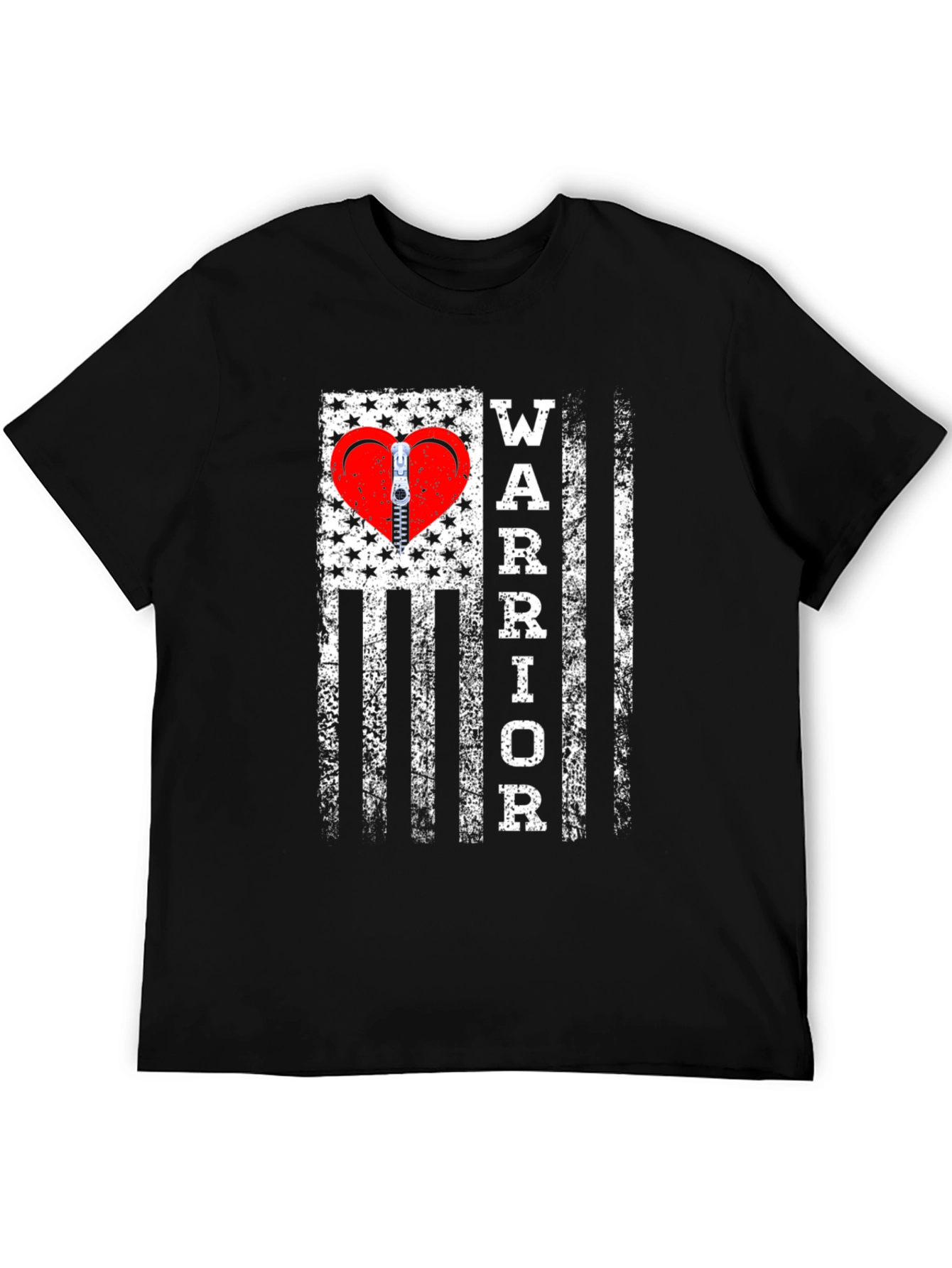 Warrior Heart Zipper T-Shirt - Mens