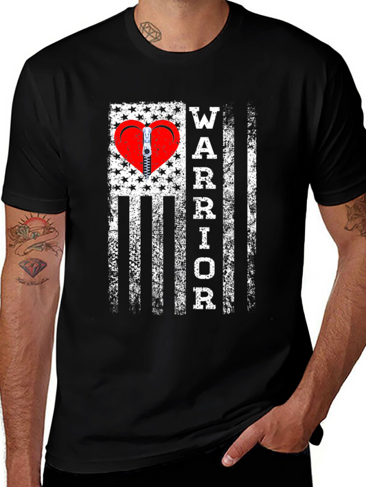 Warrior Heart Zipper T-Shirt - Mens