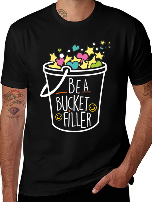 Be A Bucket Filler T-Shirt Black Crew Neck
