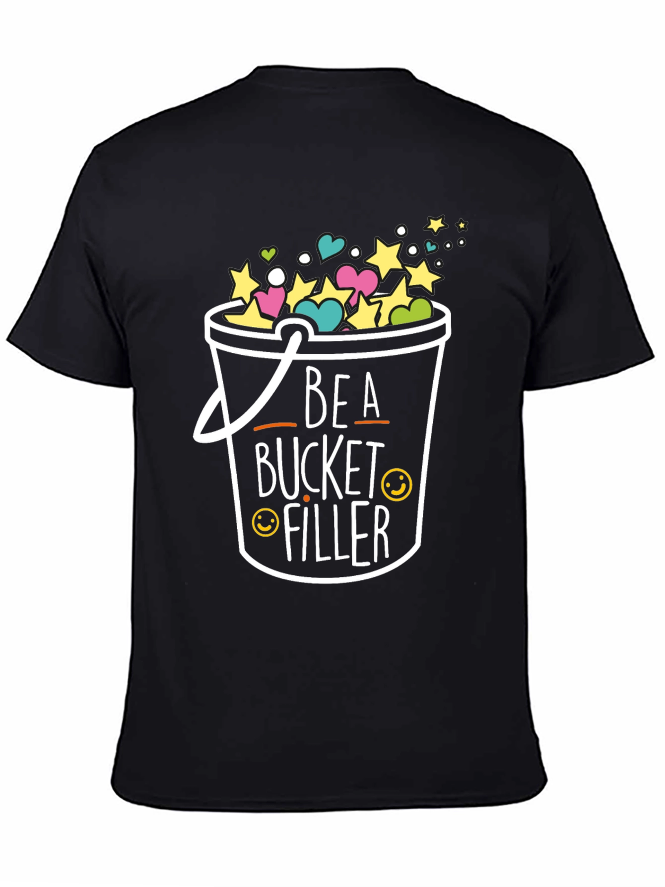 Be A Bucket Filler T-Shirt Black Crew Neck