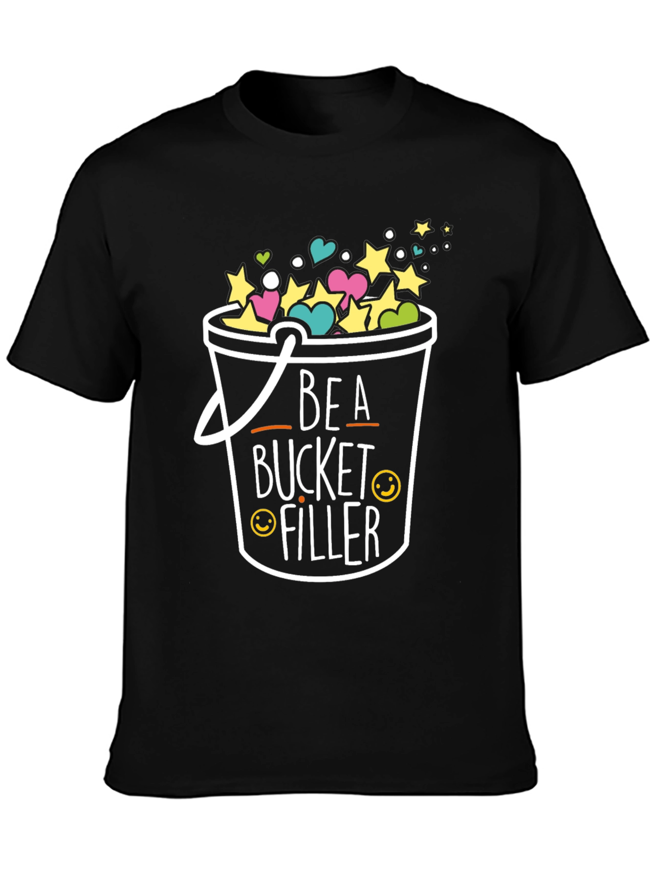 Be A Bucket Filler T-Shirt Black Crew Neck