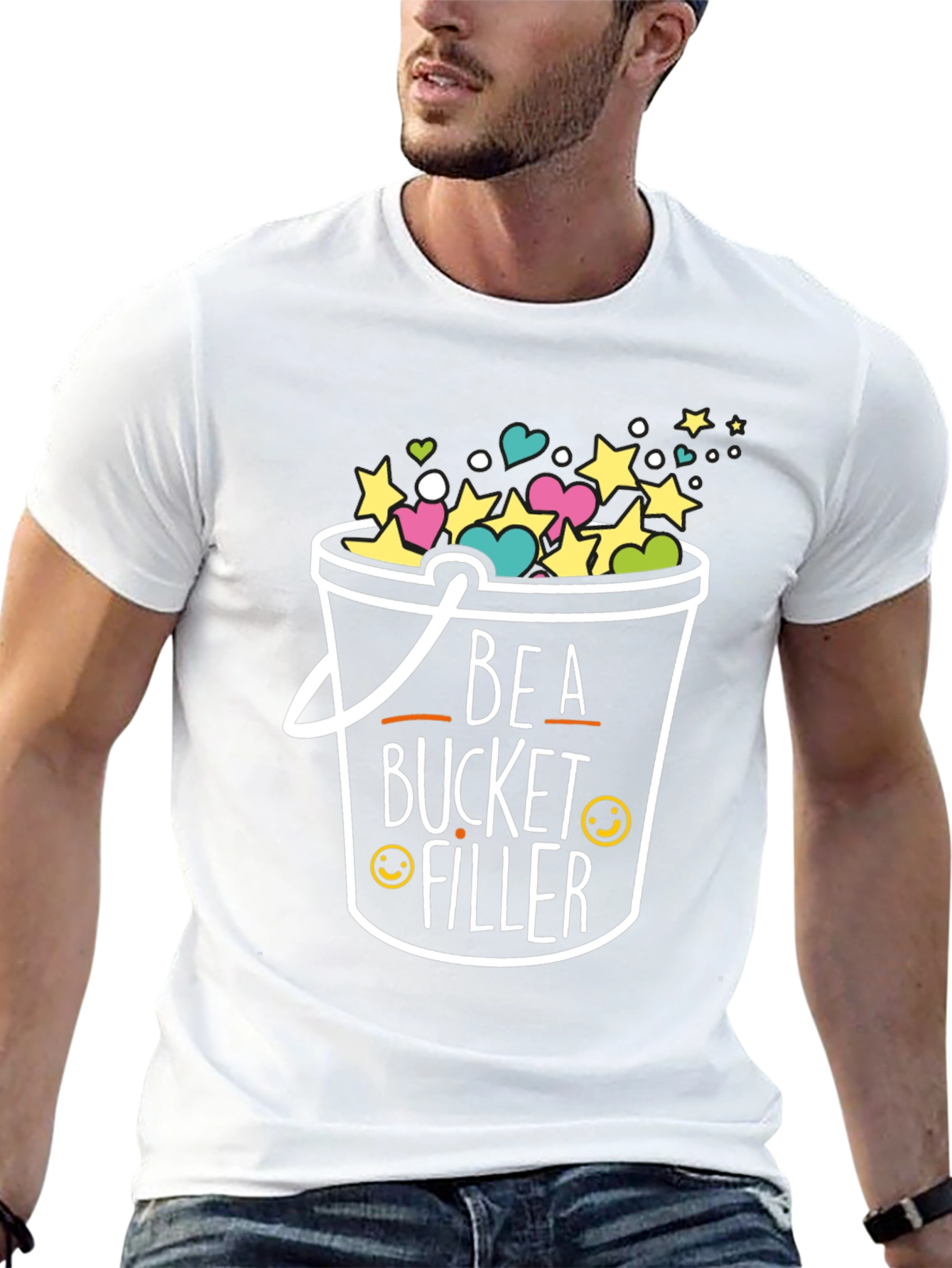 Be A Bucket Filler T-Shirt Black Crew Neck