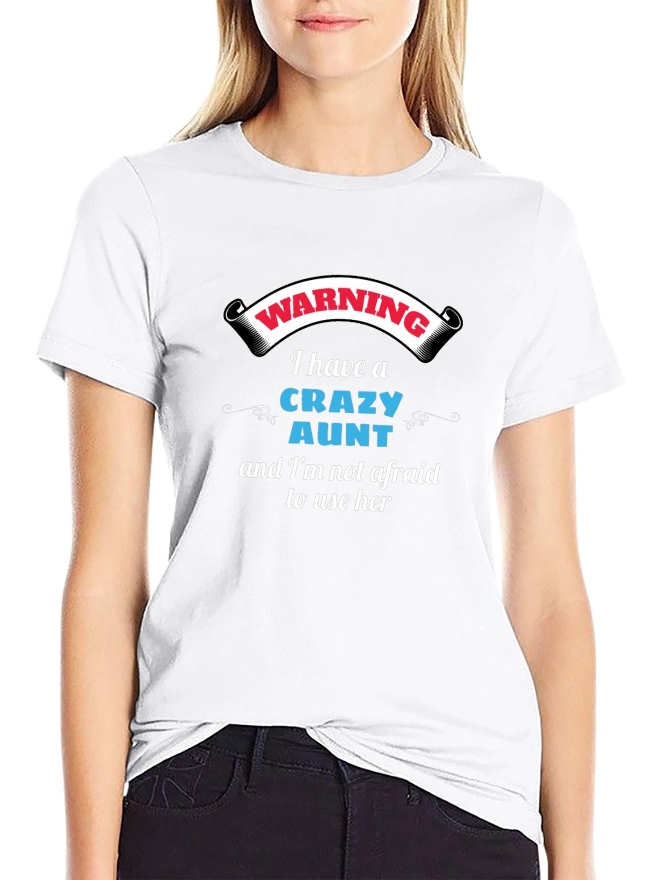 Warning Crazy Aunt Graphic Tee - Novelty T-Shirt