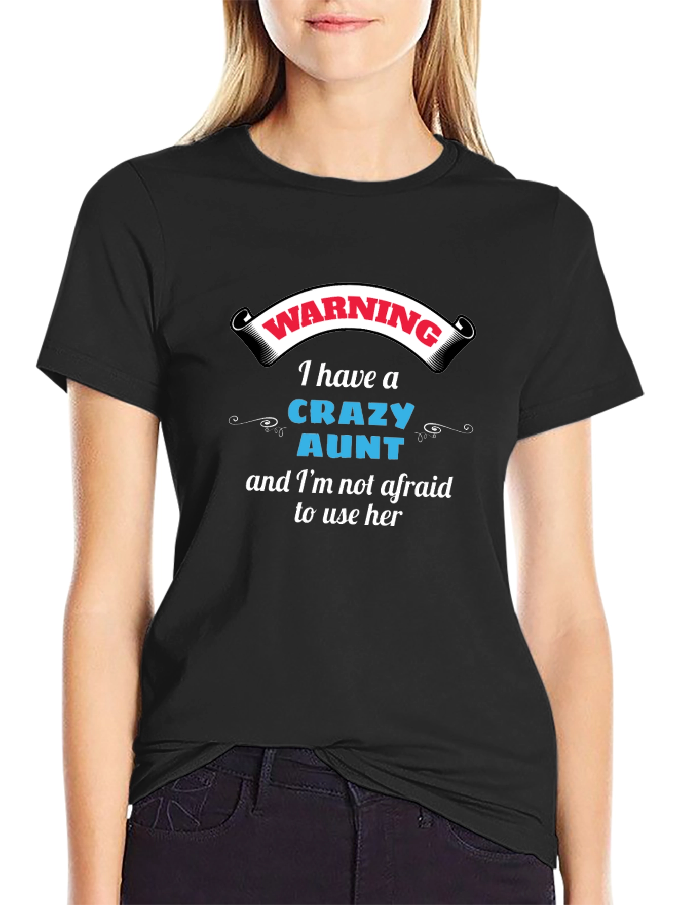 Warning Crazy Aunt Graphic Tee - Novelty T-Shirt