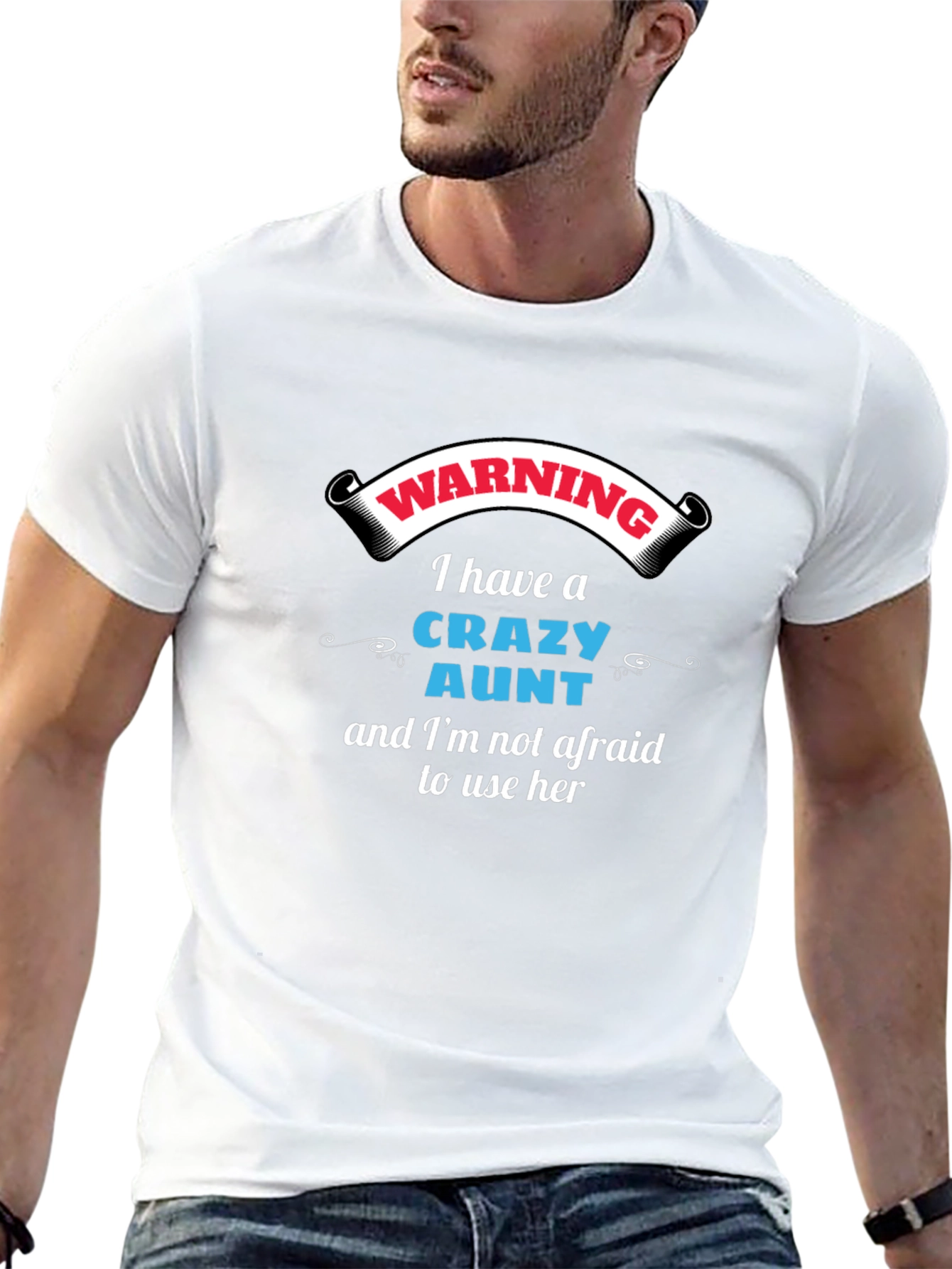 Warning Crazy Aunt Graphic Tee - Novelty T-Shirt