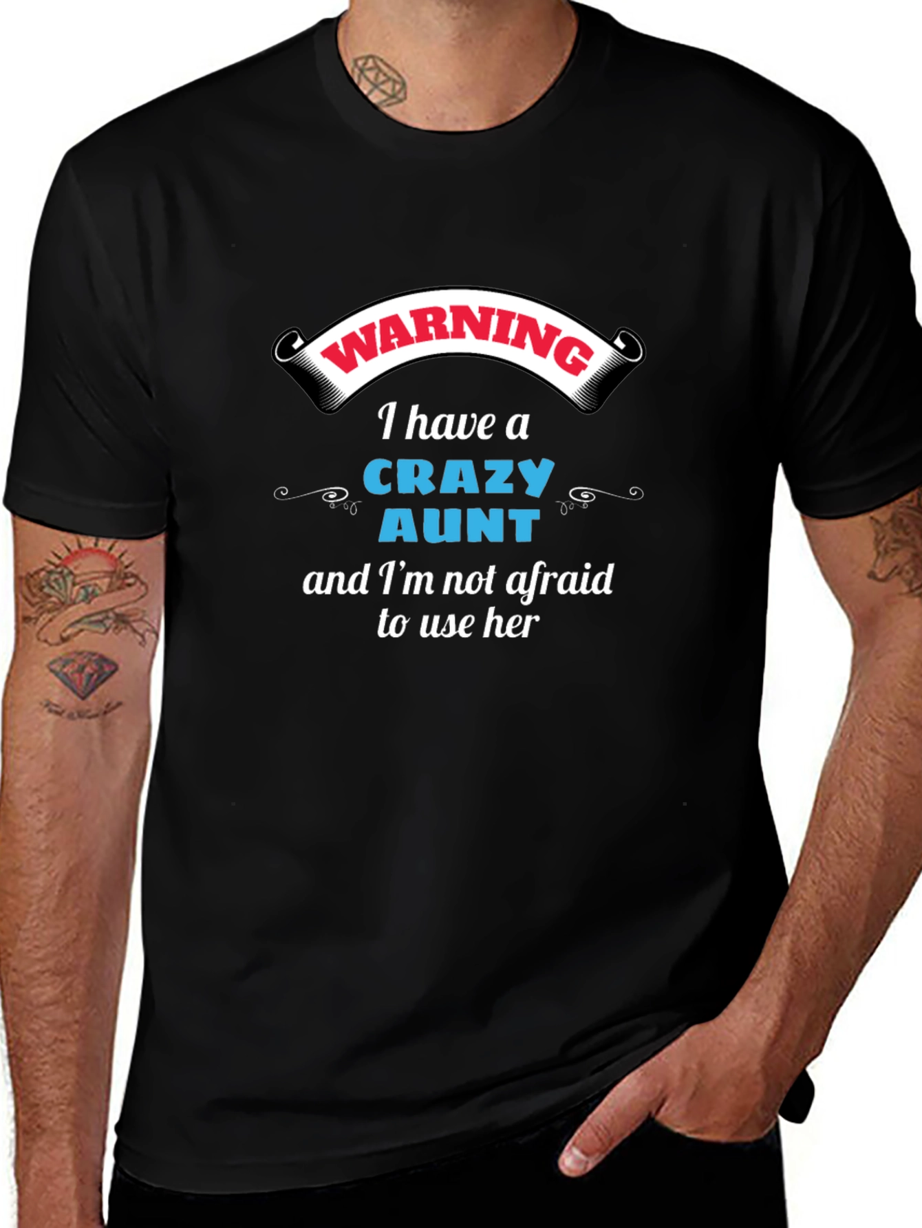 Warning Crazy Aunt Graphic Tee - Novelty T-Shirt