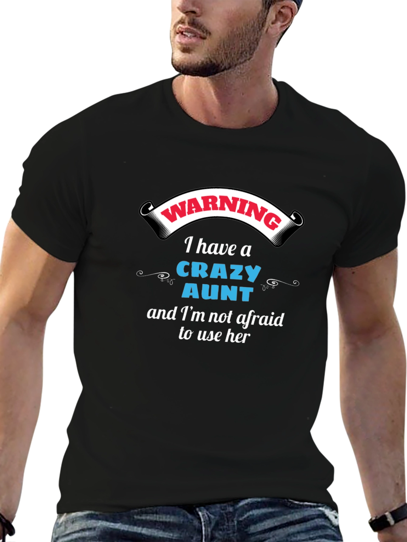 Warning Crazy Aunt Graphic Tee - Novelty T-Shirt