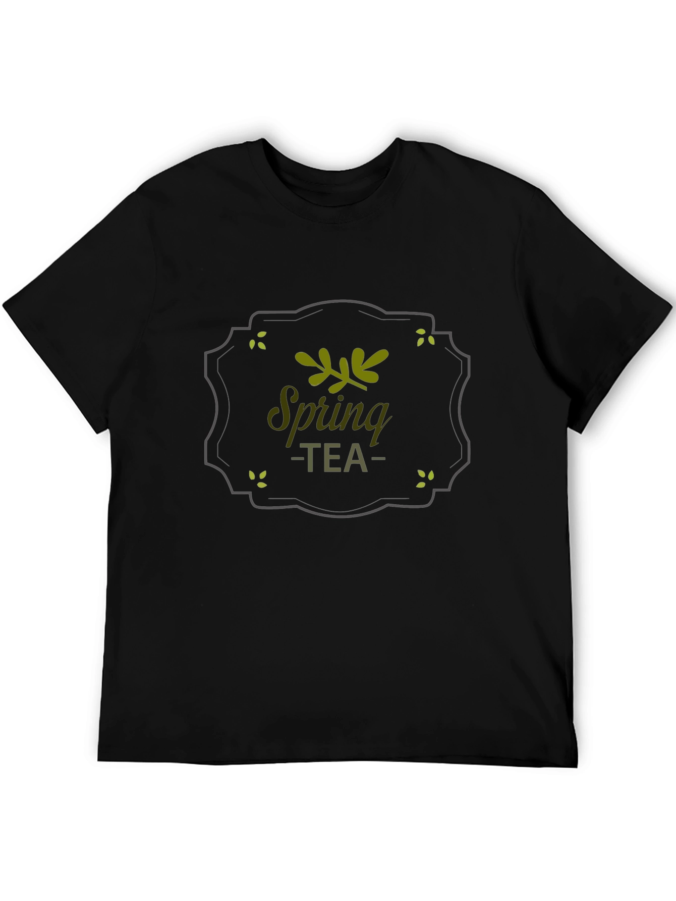 Spring Tea Graphic T-Shirt - Black