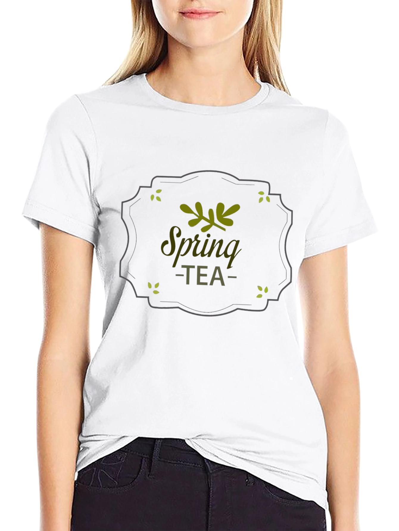 Spring Tea Graphic T-Shirt - Black