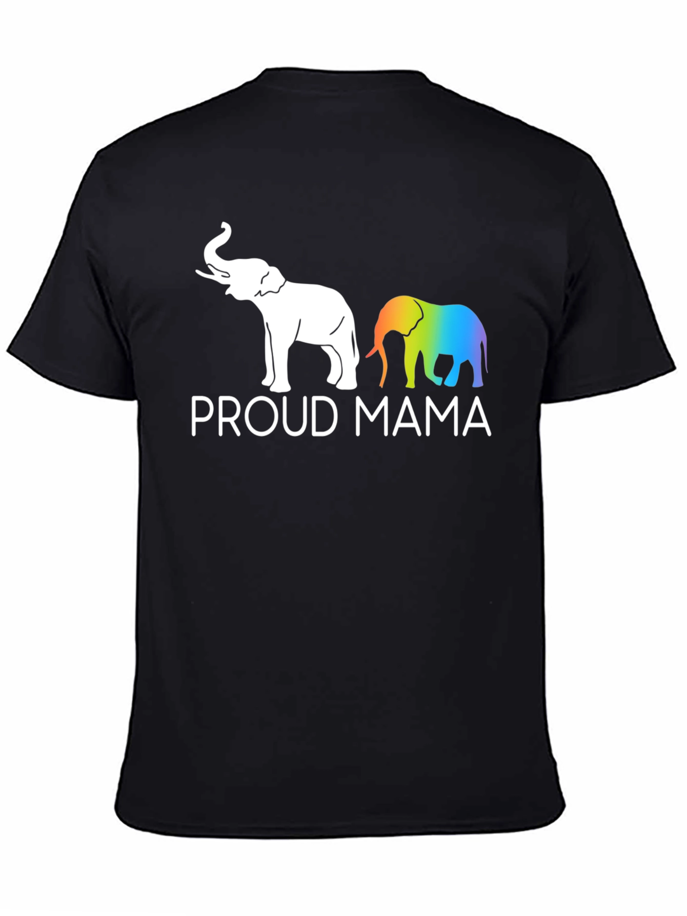 Proud Mama Elephant Graphic Tee - Black Unisex T-Shirt