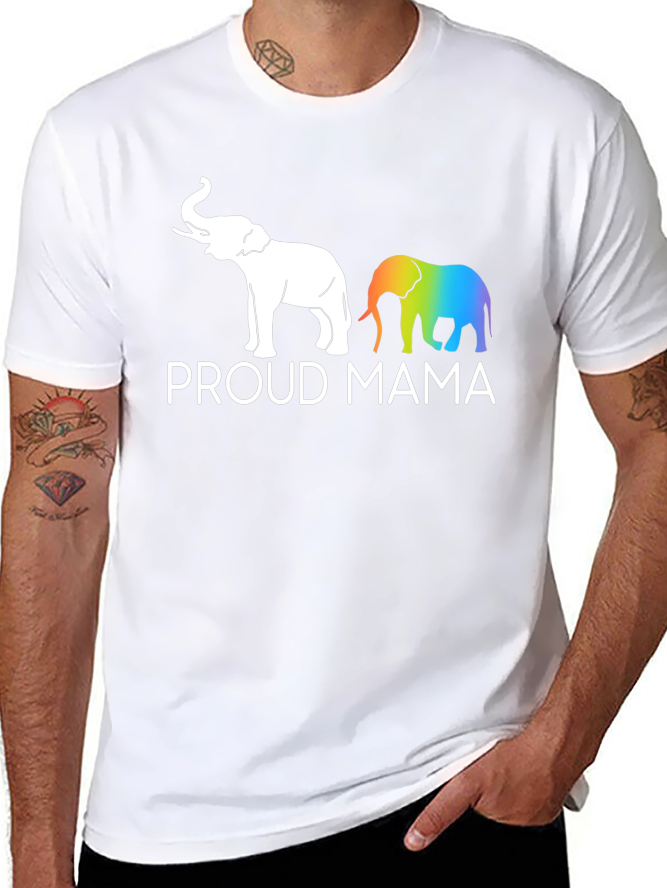 Proud Mama Elephant Graphic Tee - Black Unisex T-Shirt
