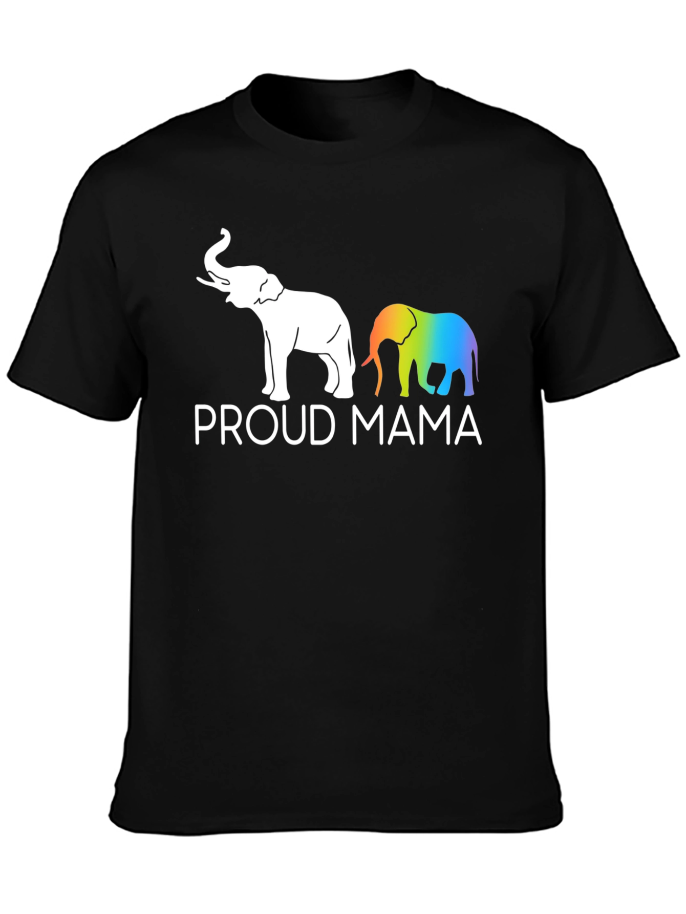 Proud Mama Elephant Graphic Tee - Black Unisex T-Shirt