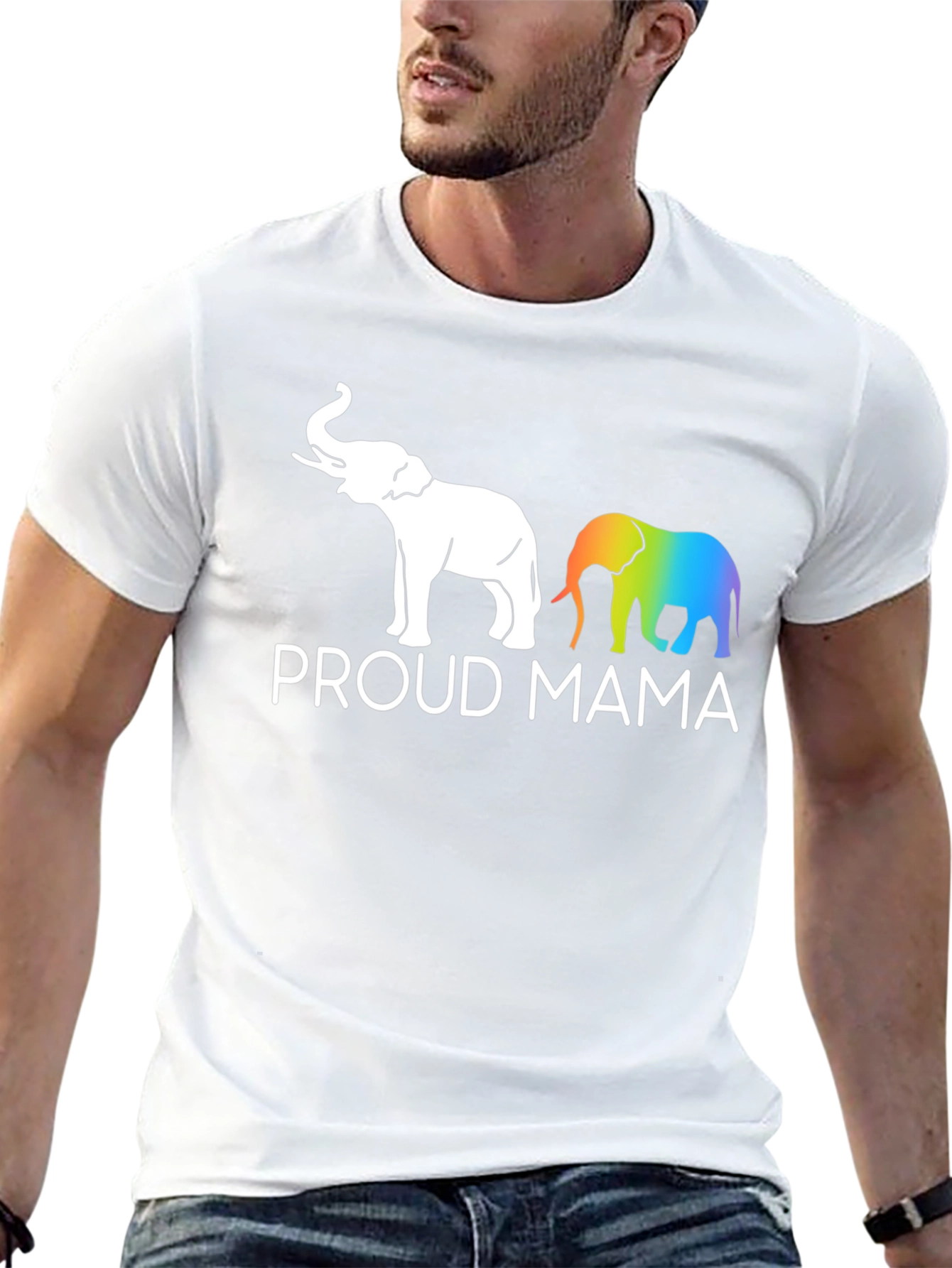 Proud Mama Elephant Graphic Tee - Black Unisex T-Shirt