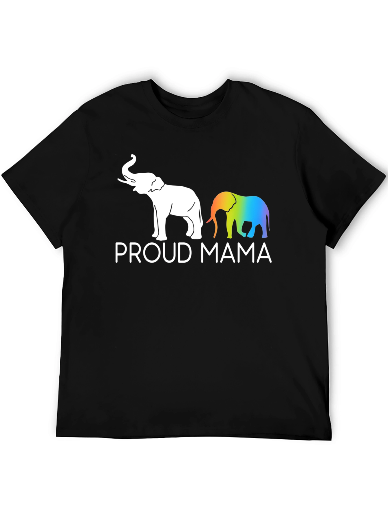 Proud Mama Elephant Graphic Tee - Black Unisex T-Shirt