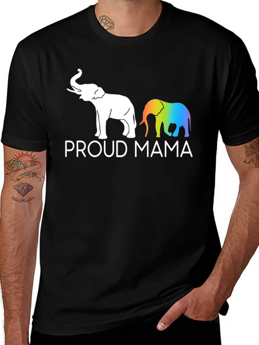 Proud Mama Elephant Graphic Tee - Black Unisex T-Shirt