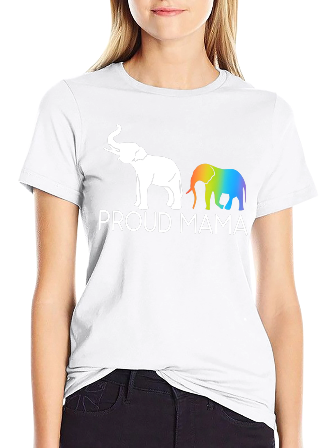 Proud Mama Elephant Graphic Tee - Black Unisex T-Shirt