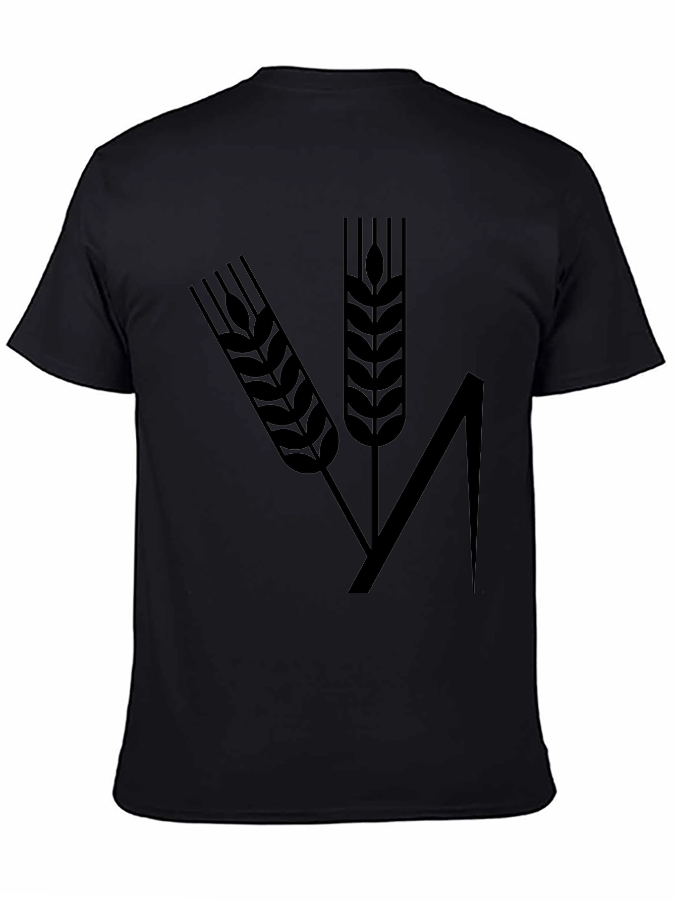 Wheat Design Black T-Shirt