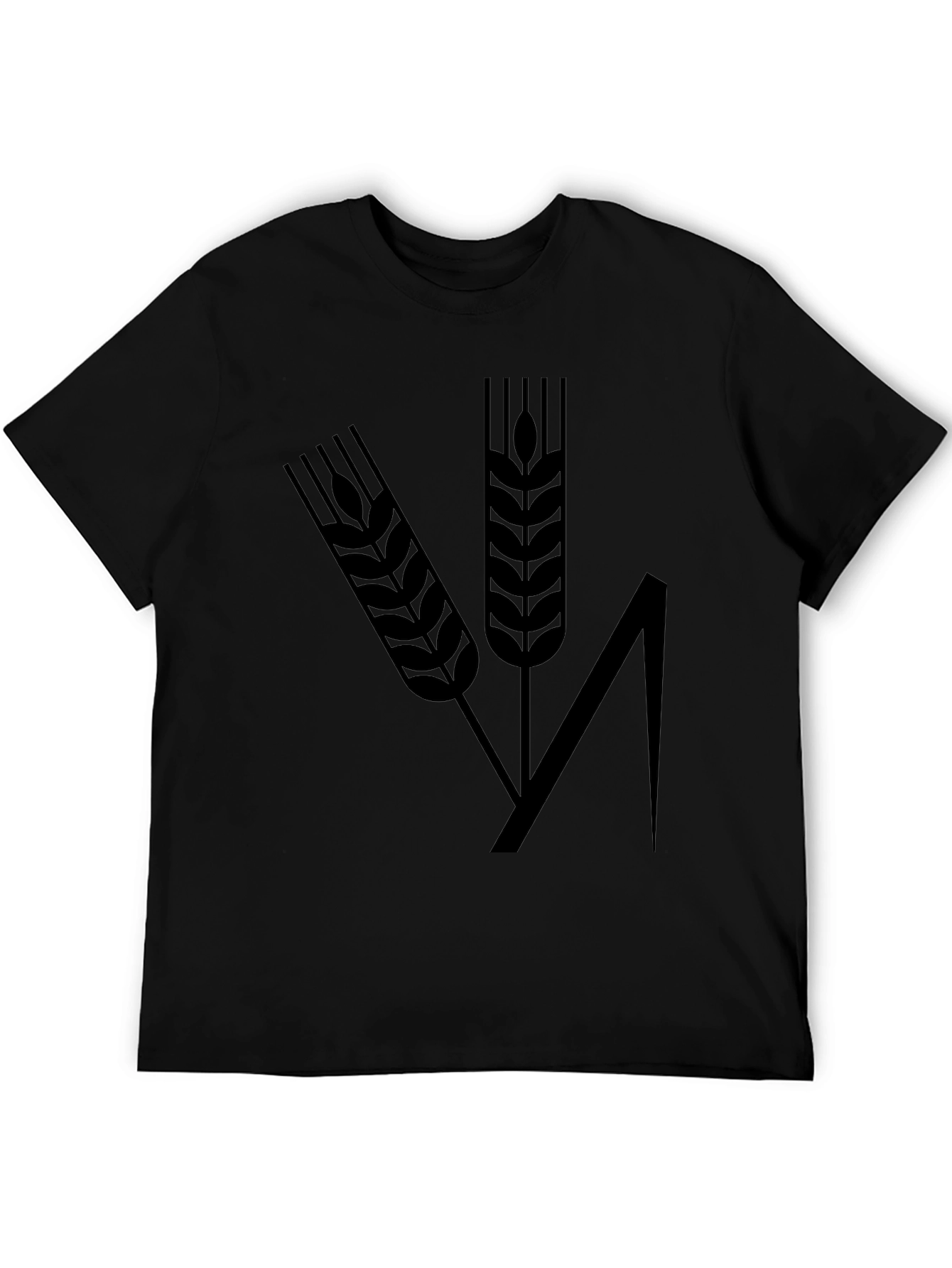 Wheat Design Black T-Shirt