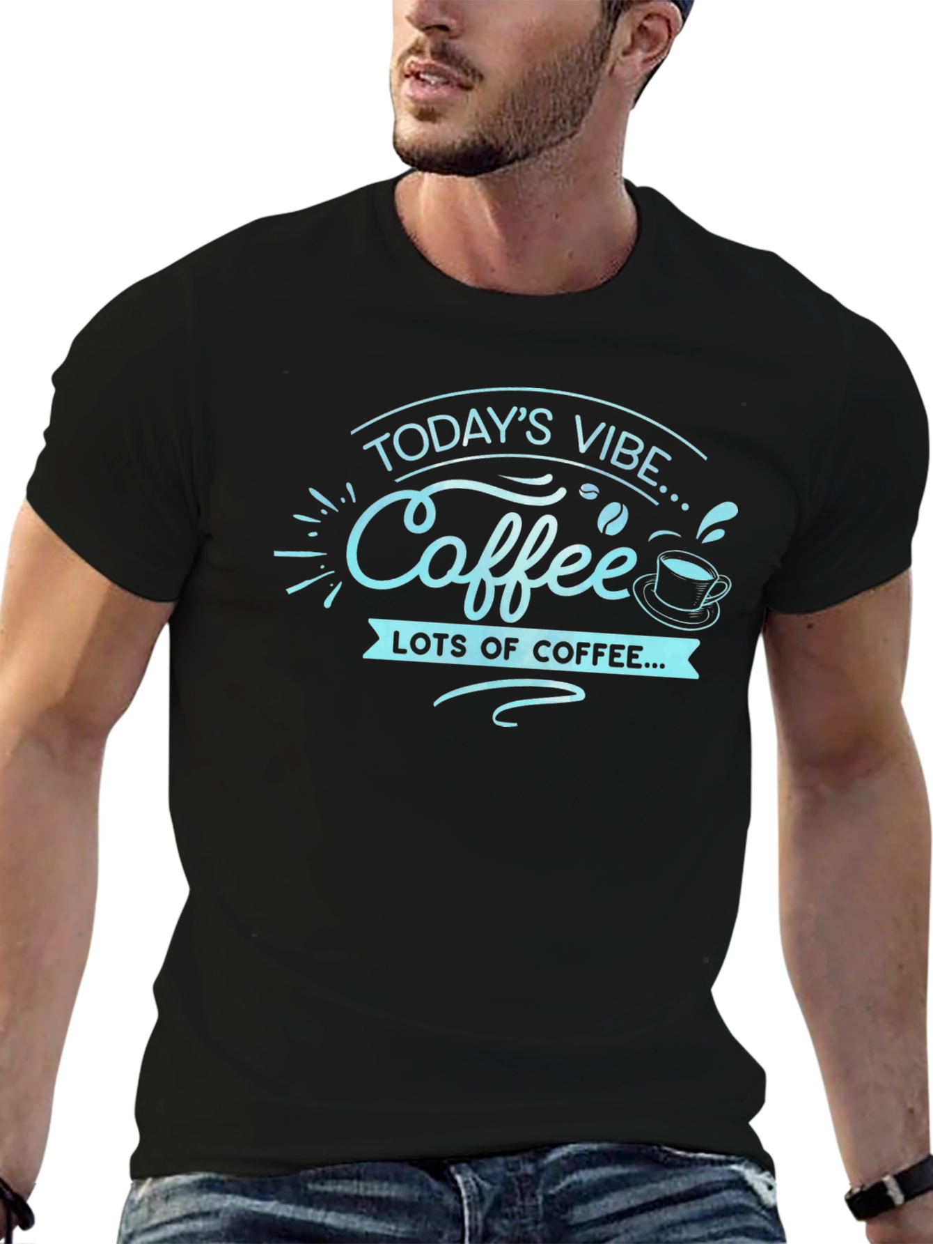 Coffee Vibe T-Shirt - Black Graphic Tee
