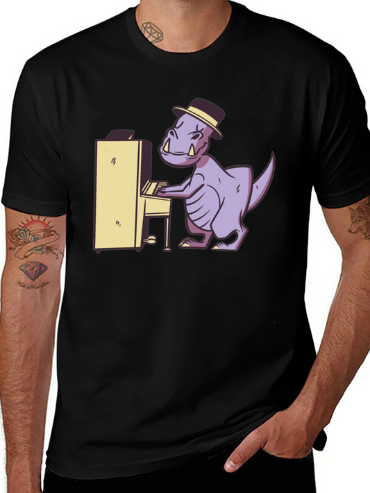 Dino Piano Player Graphic Tee