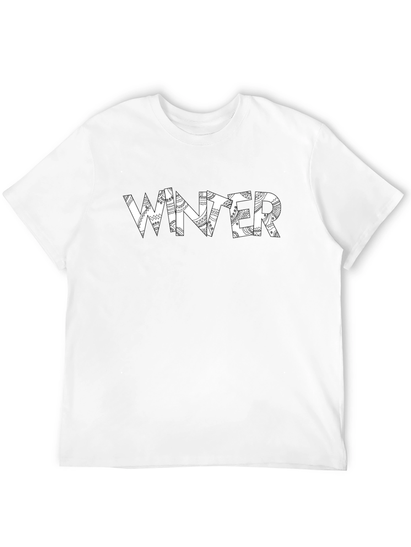 Winter Graphic Print Black T-Shirt