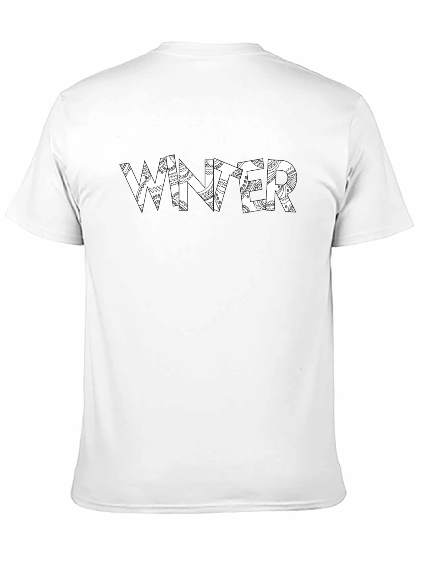 Winter Graphic Print Black T-Shirt