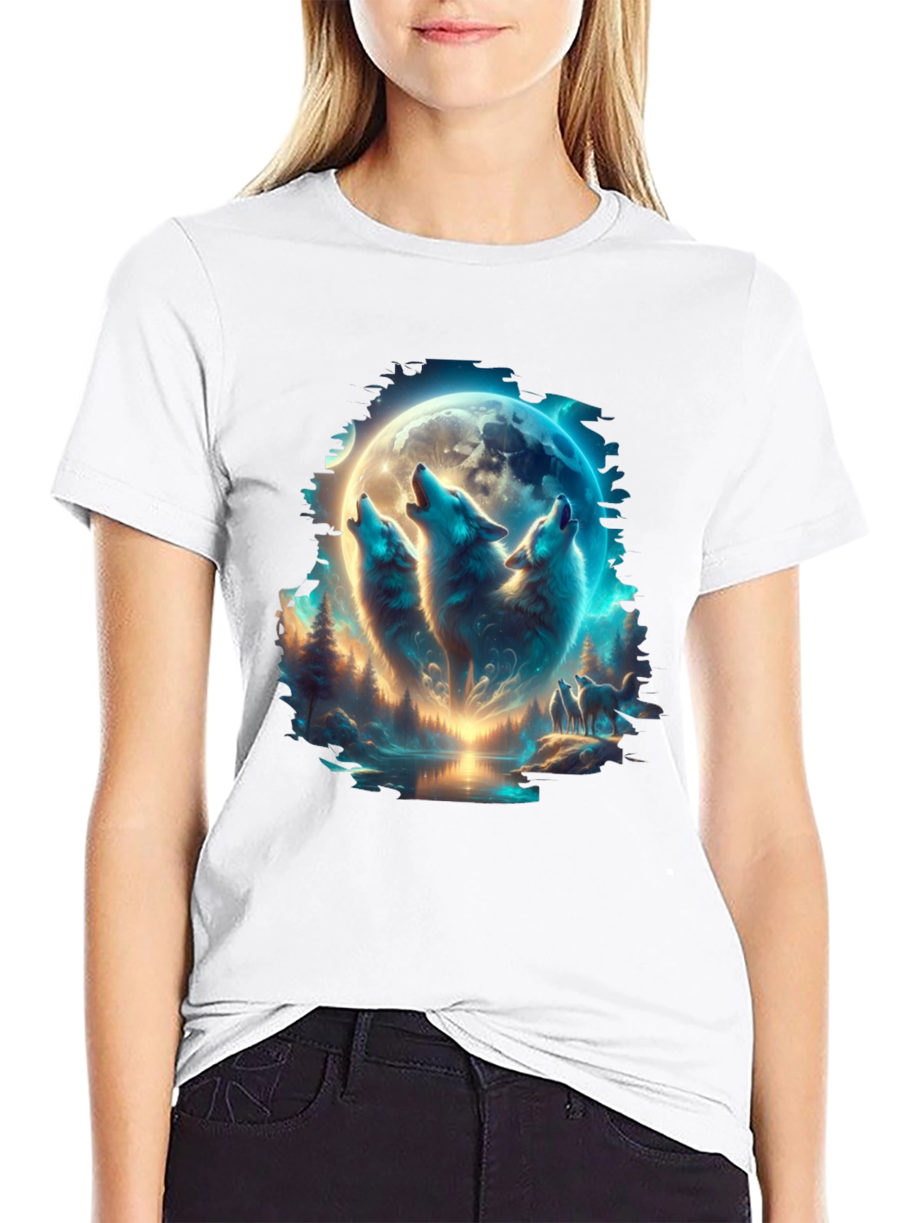 Wolf Pack Moon T-Shirt - Black