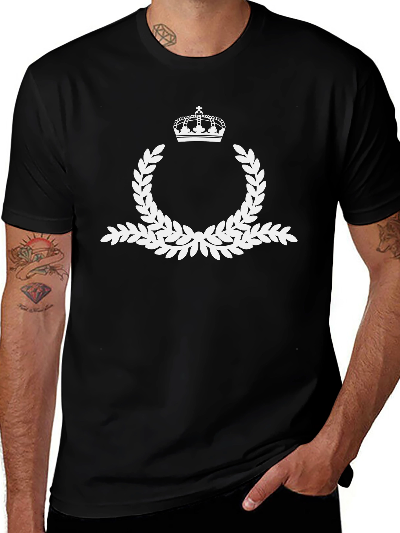 Crown Laurel Black T-Shirt