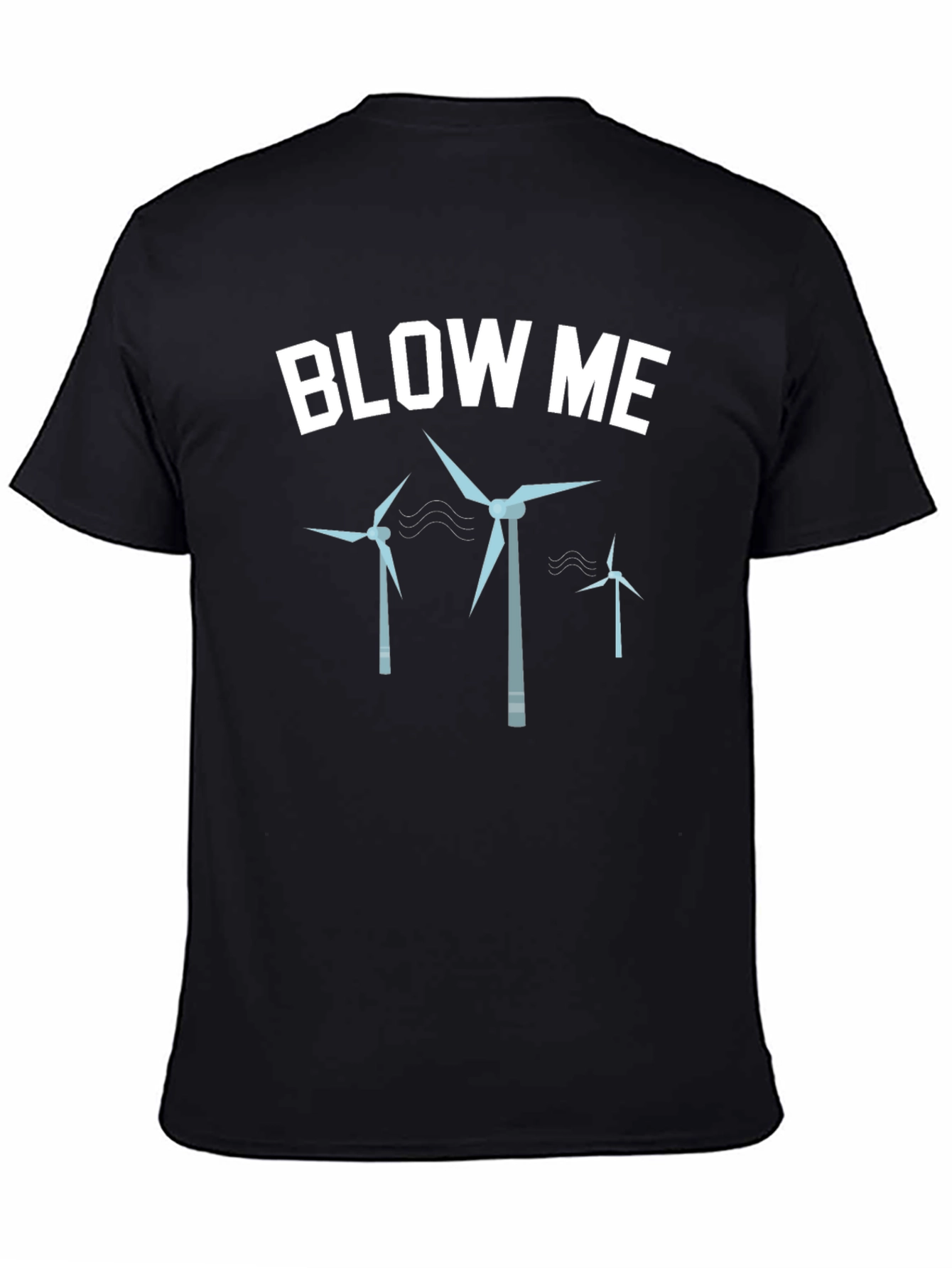 Blow Me Wind Turbines Graphic Tee - Black