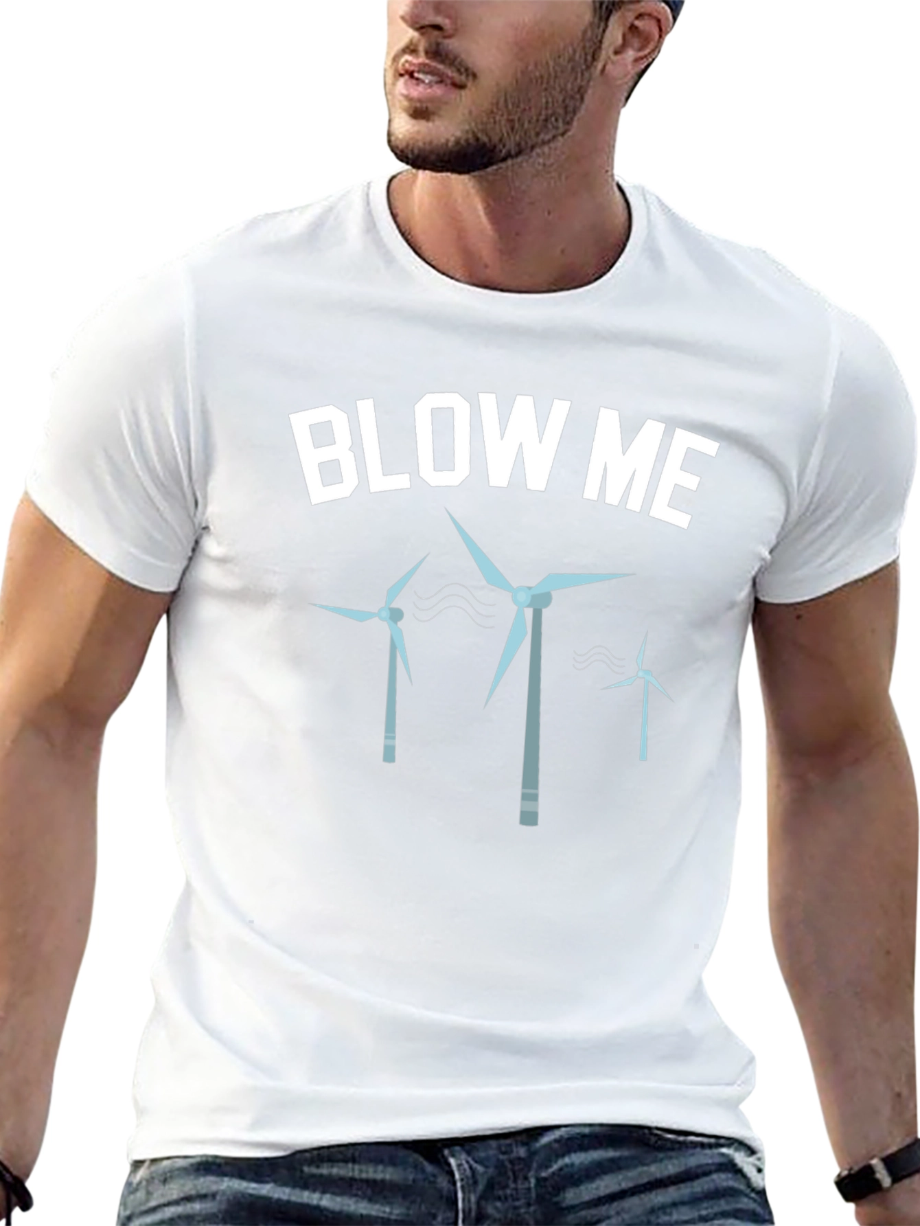 Blow Me Wind Turbines Graphic Tee - Black