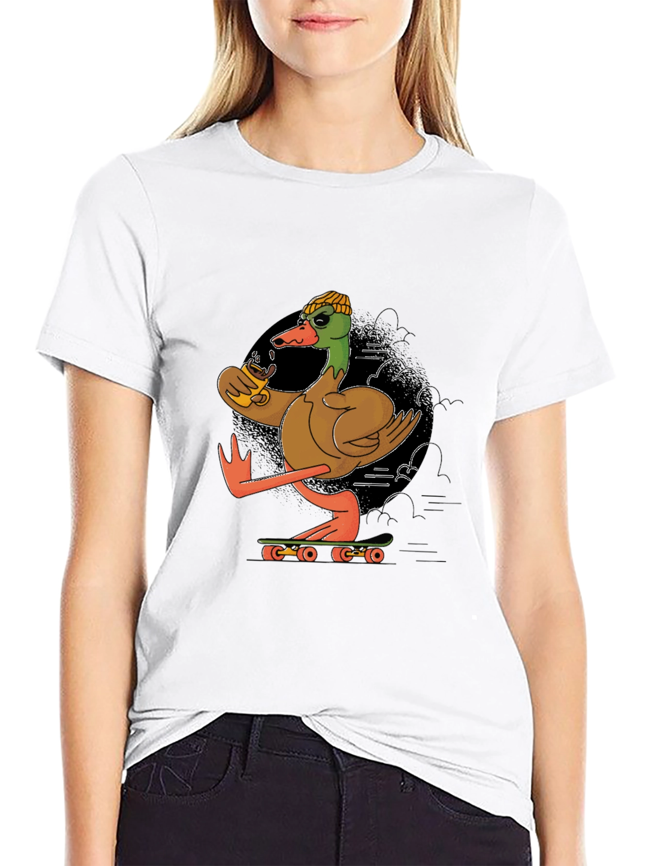 Duck Skateboarder Graphic Tee