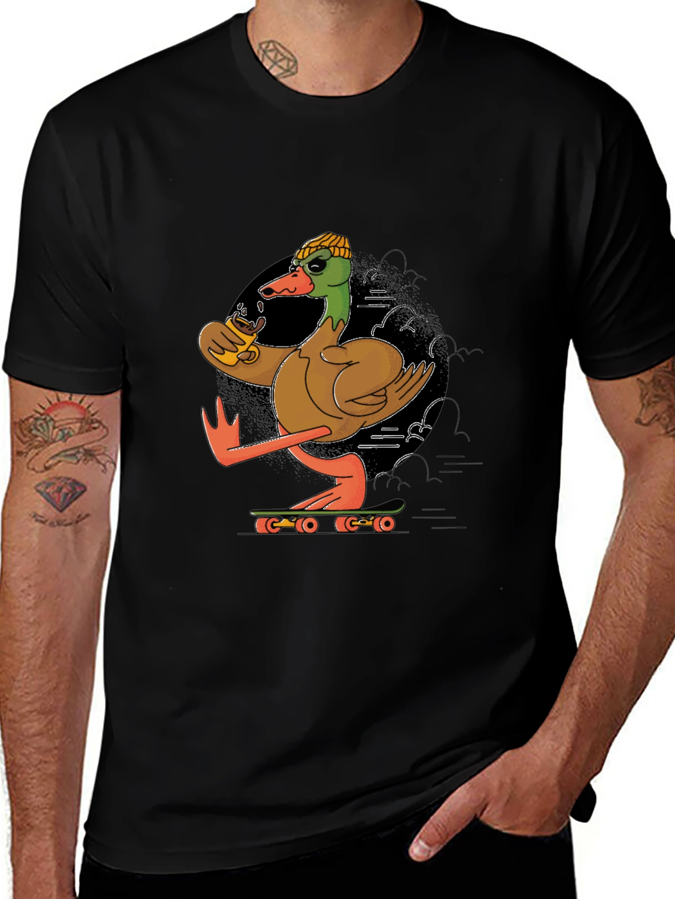 Duck Skateboarder Graphic Tee