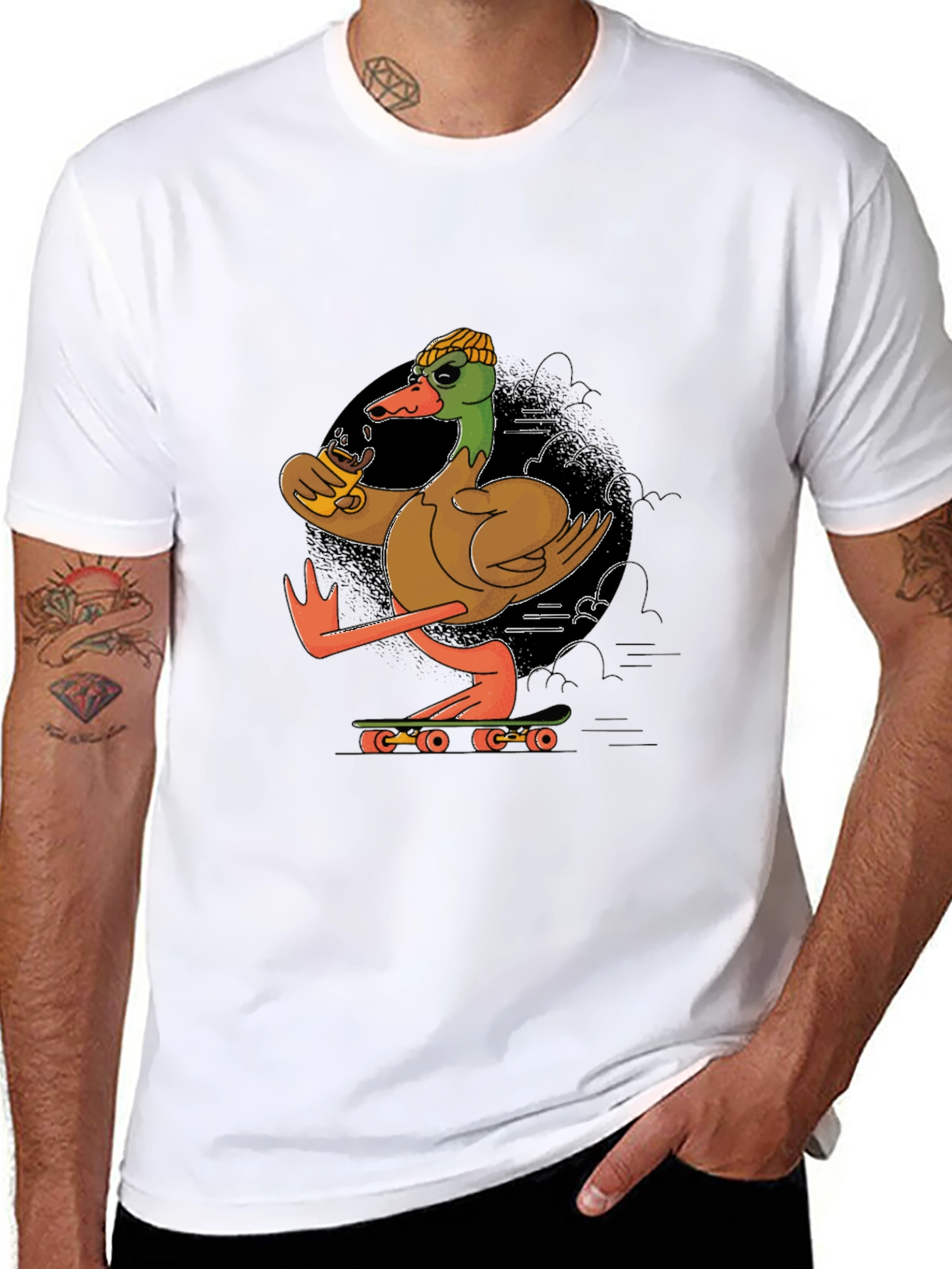 Duck Skateboarder Graphic Tee