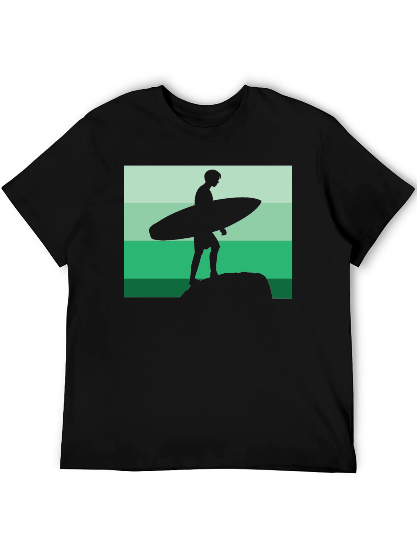 Surfer Silhouette Graphic Tee - Cool Beach Vibes!