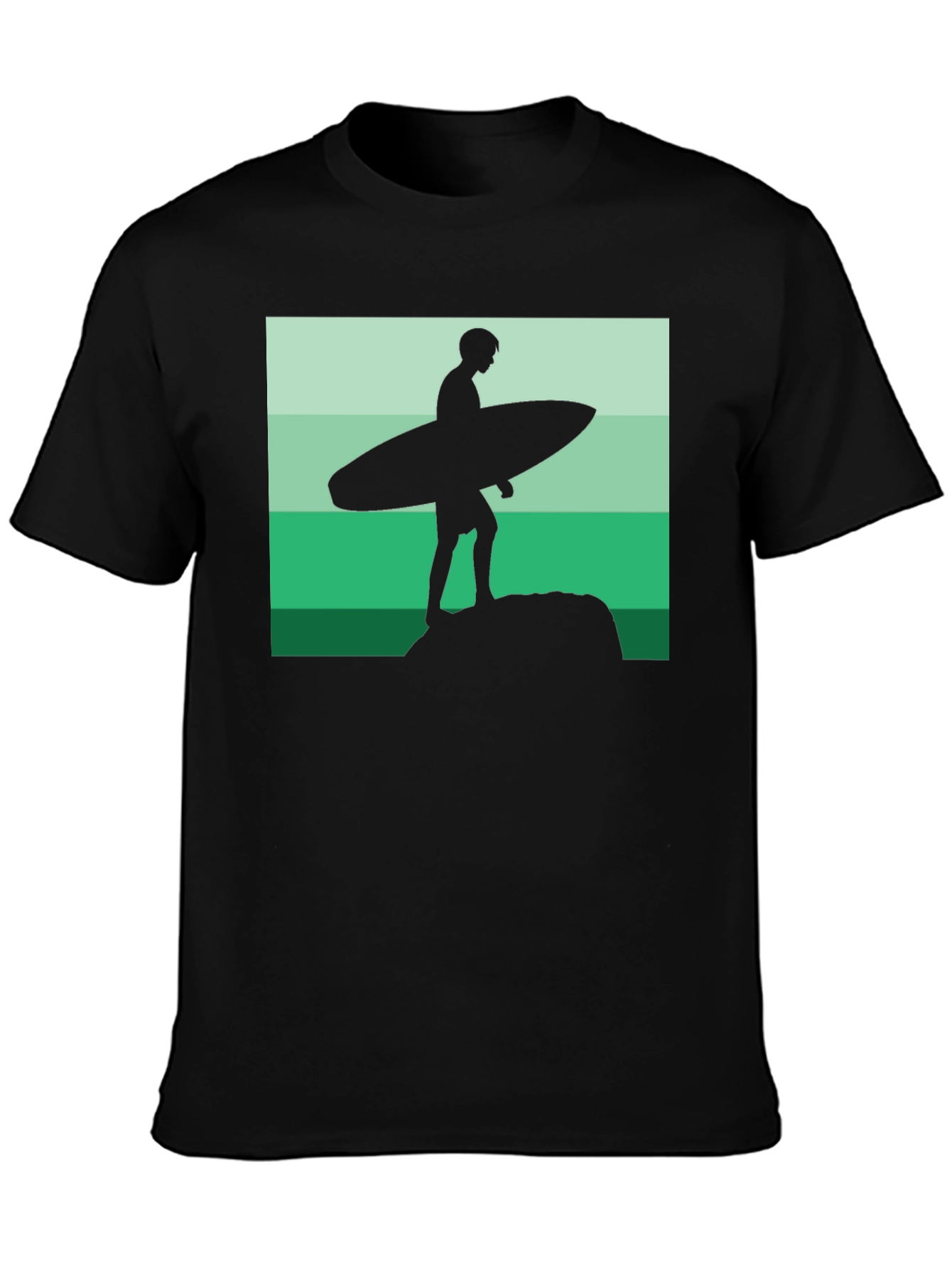 Surfer Silhouette Graphic Tee - Cool Beach Vibes!
