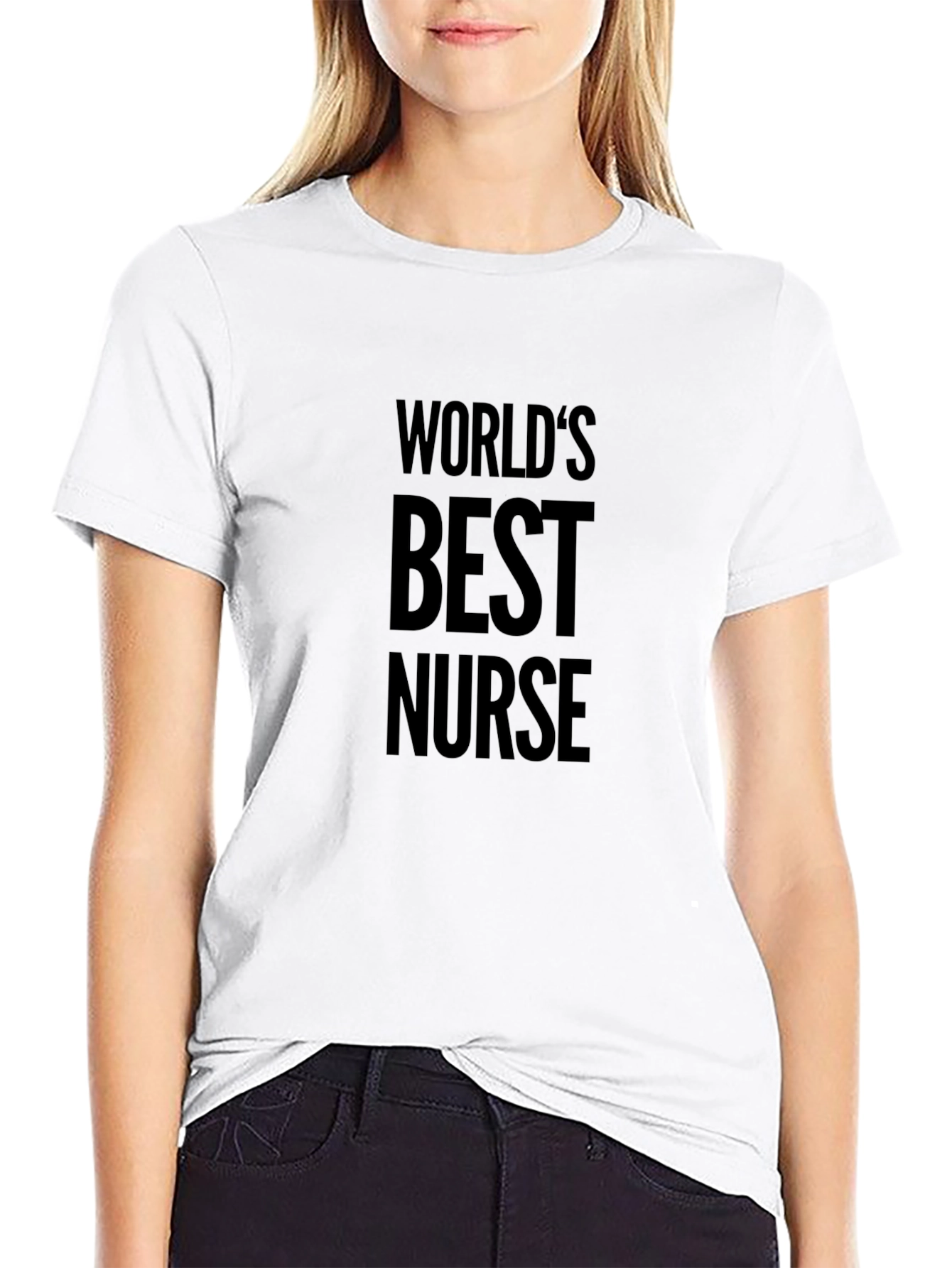 Worlds Best Nurse T-Shirt - Black Crew Neck