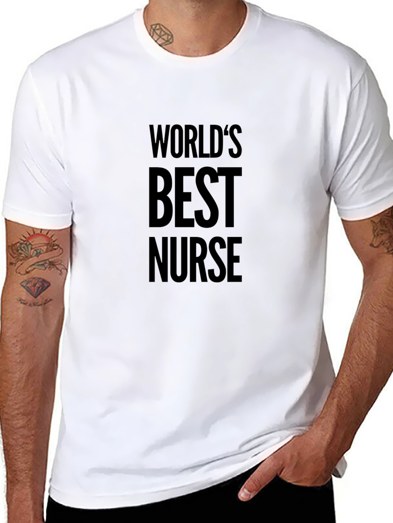 Worlds Best Nurse T-Shirt - Black Crew Neck