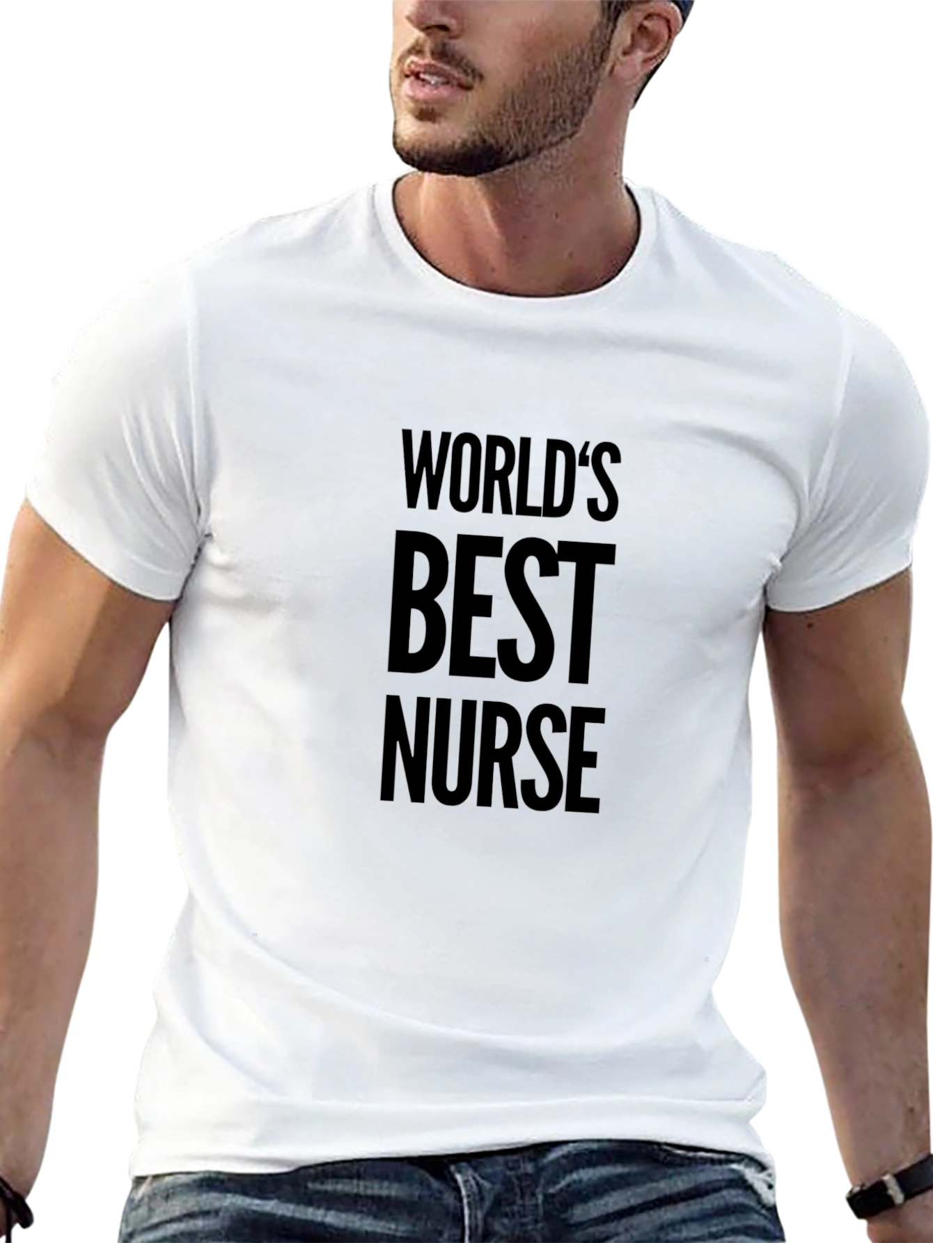 Worlds Best Nurse T-Shirt - Black Crew Neck