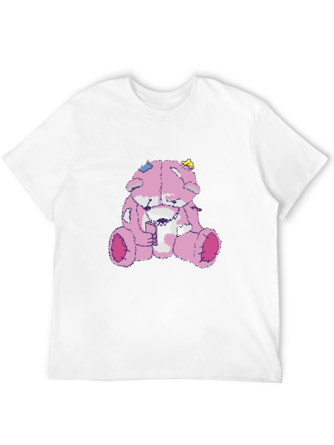 Creepy Pink Teddy Bear Graphic Tee