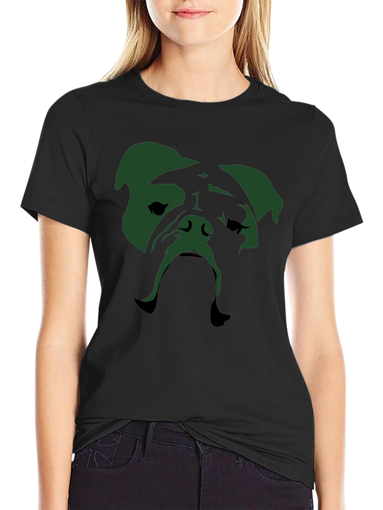 Bulldog Graphic Tee - Mens Black Crew Neck T-Shirt