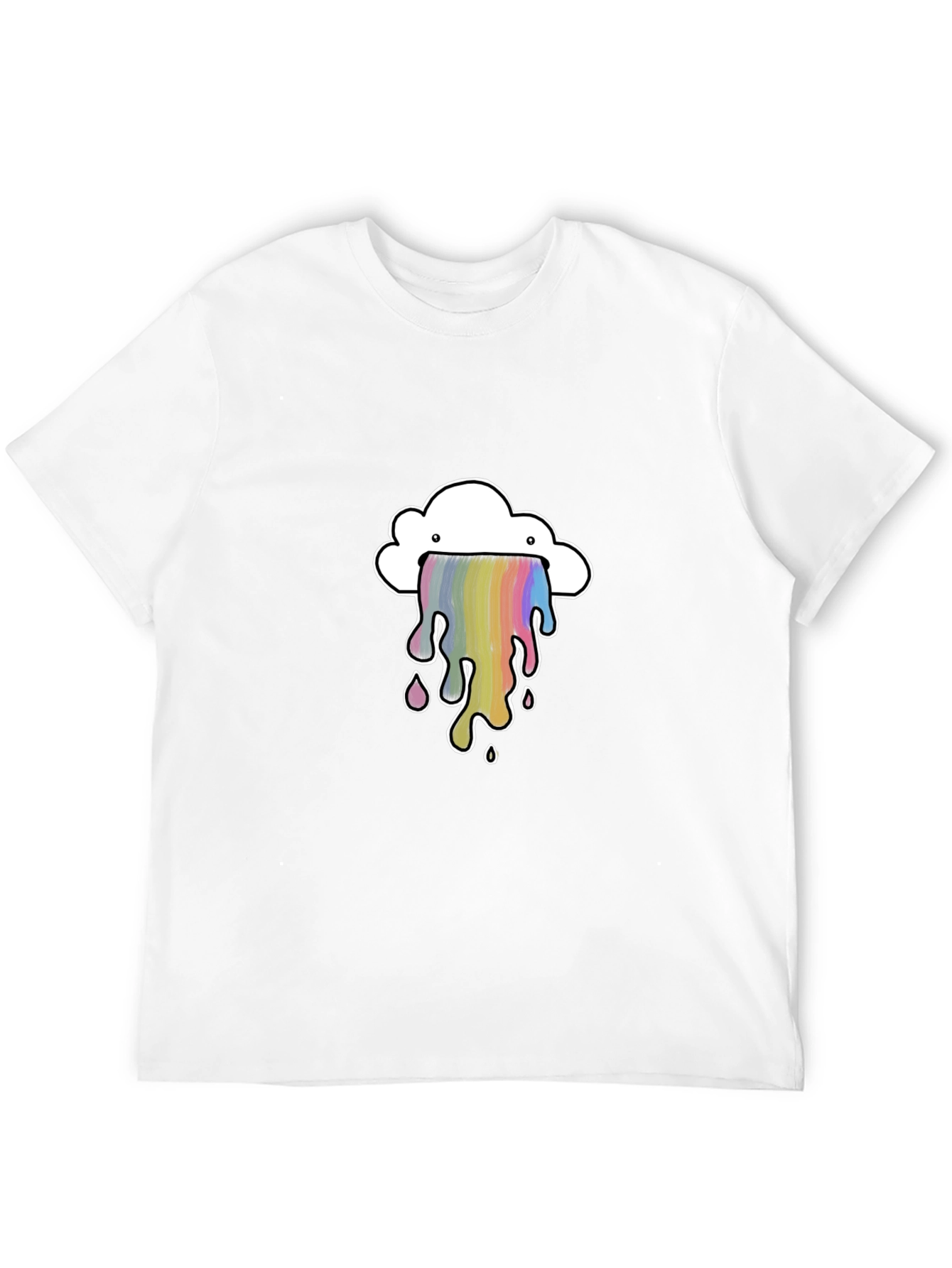 Cloud Rainbow Graphic Black T-Shirt