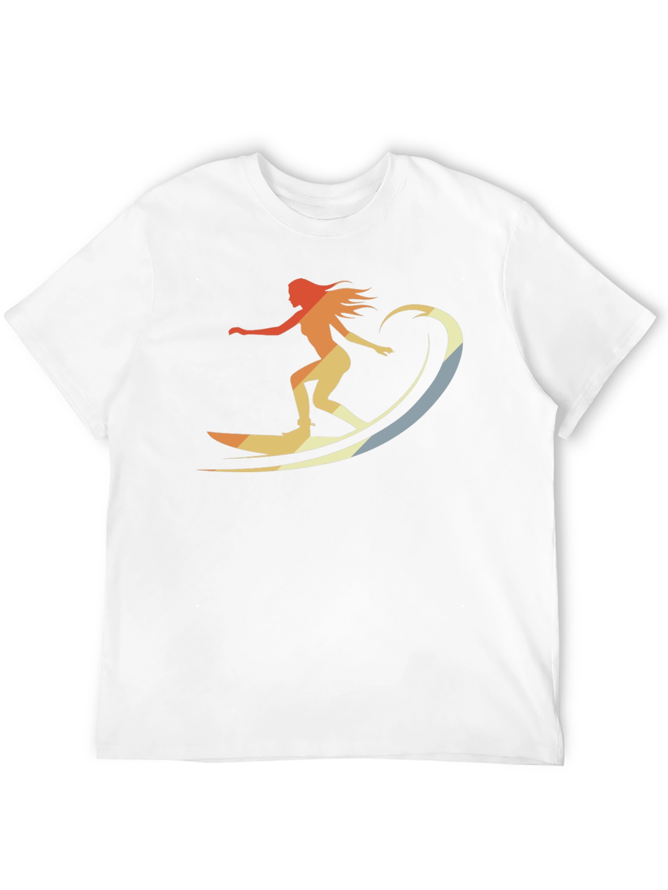 Retro Surfer Girl Graphic Tee - Black