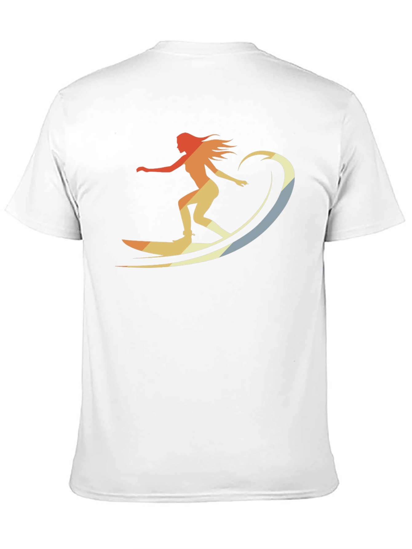Retro Surfer Girl Graphic Tee - Black