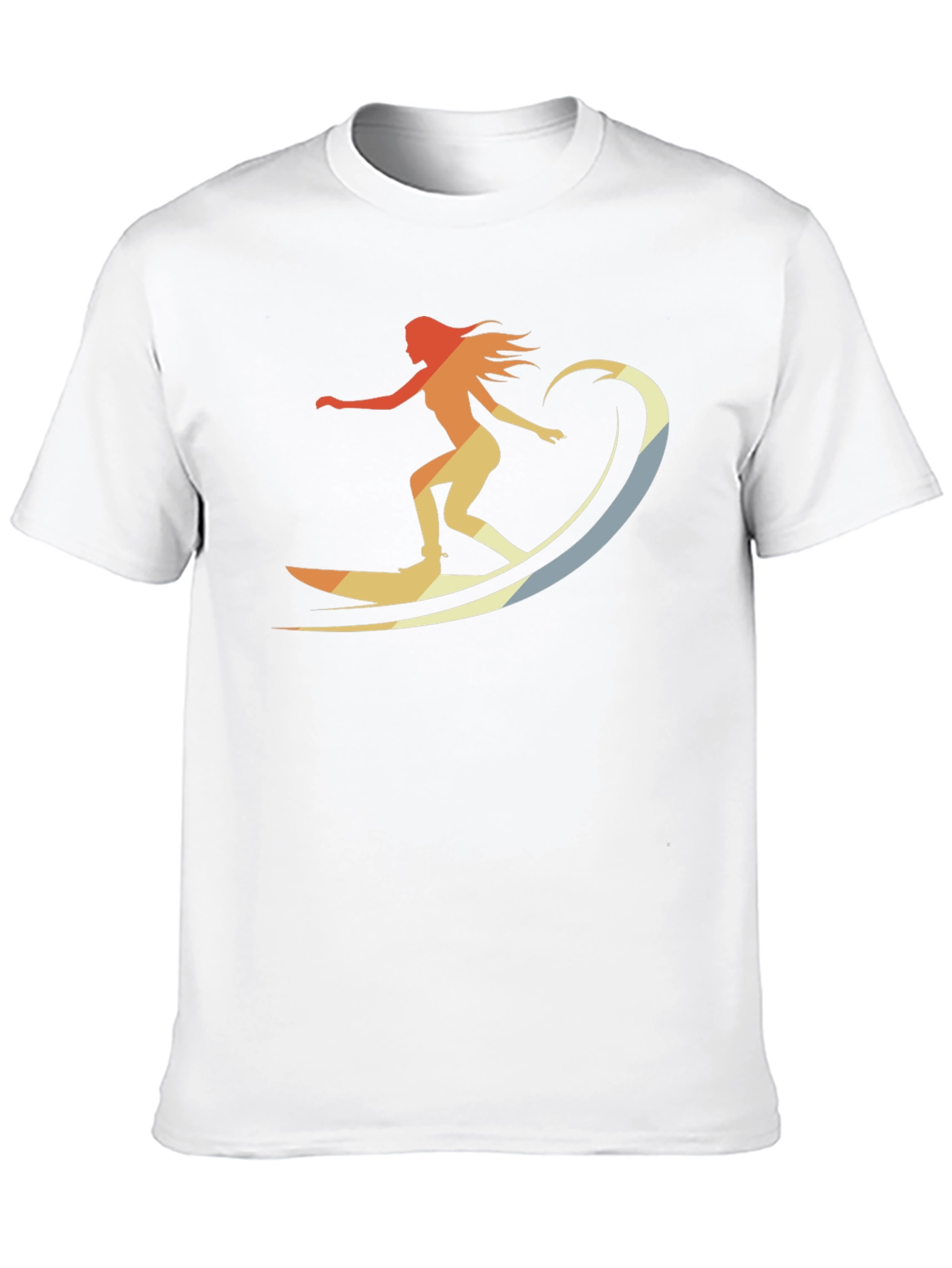 Retro Surfer Girl Graphic Tee - Black