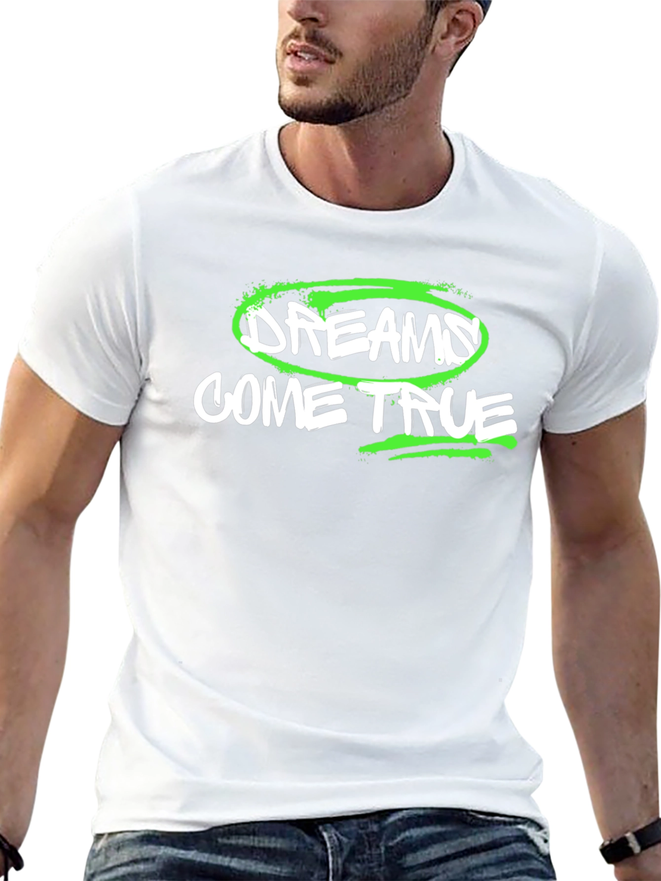 Dreams Come True Graphic Tee - Black Cotton T-Shirt