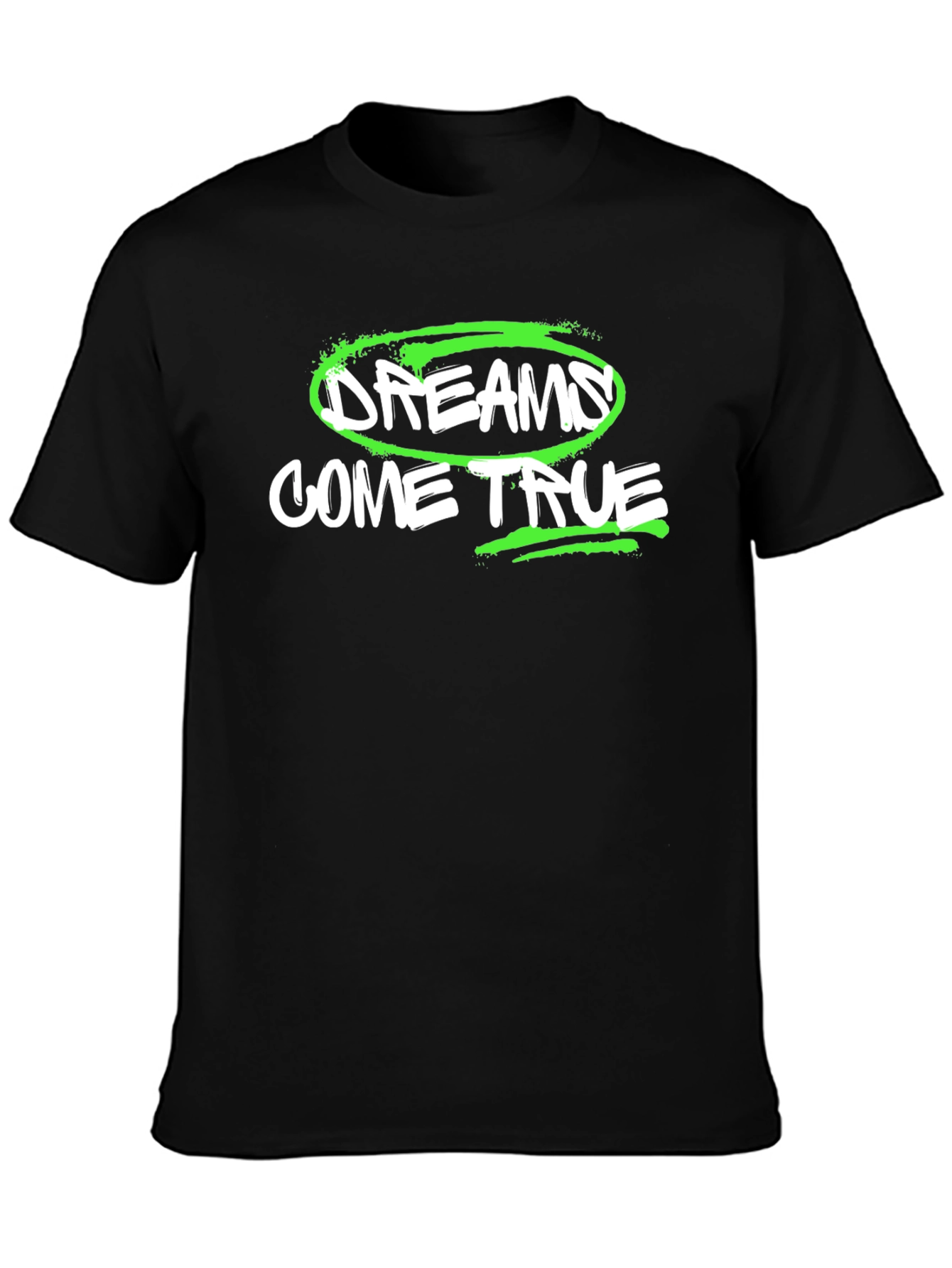Dreams Come True Graphic Tee - Black Cotton T-Shirt